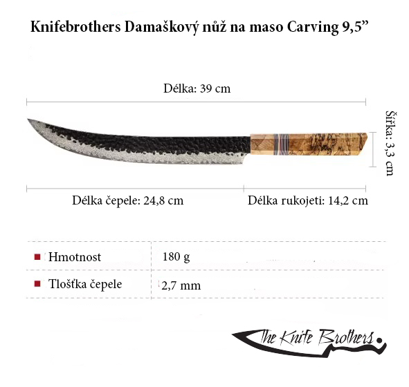 Damaškový nůž na maso Carving 02